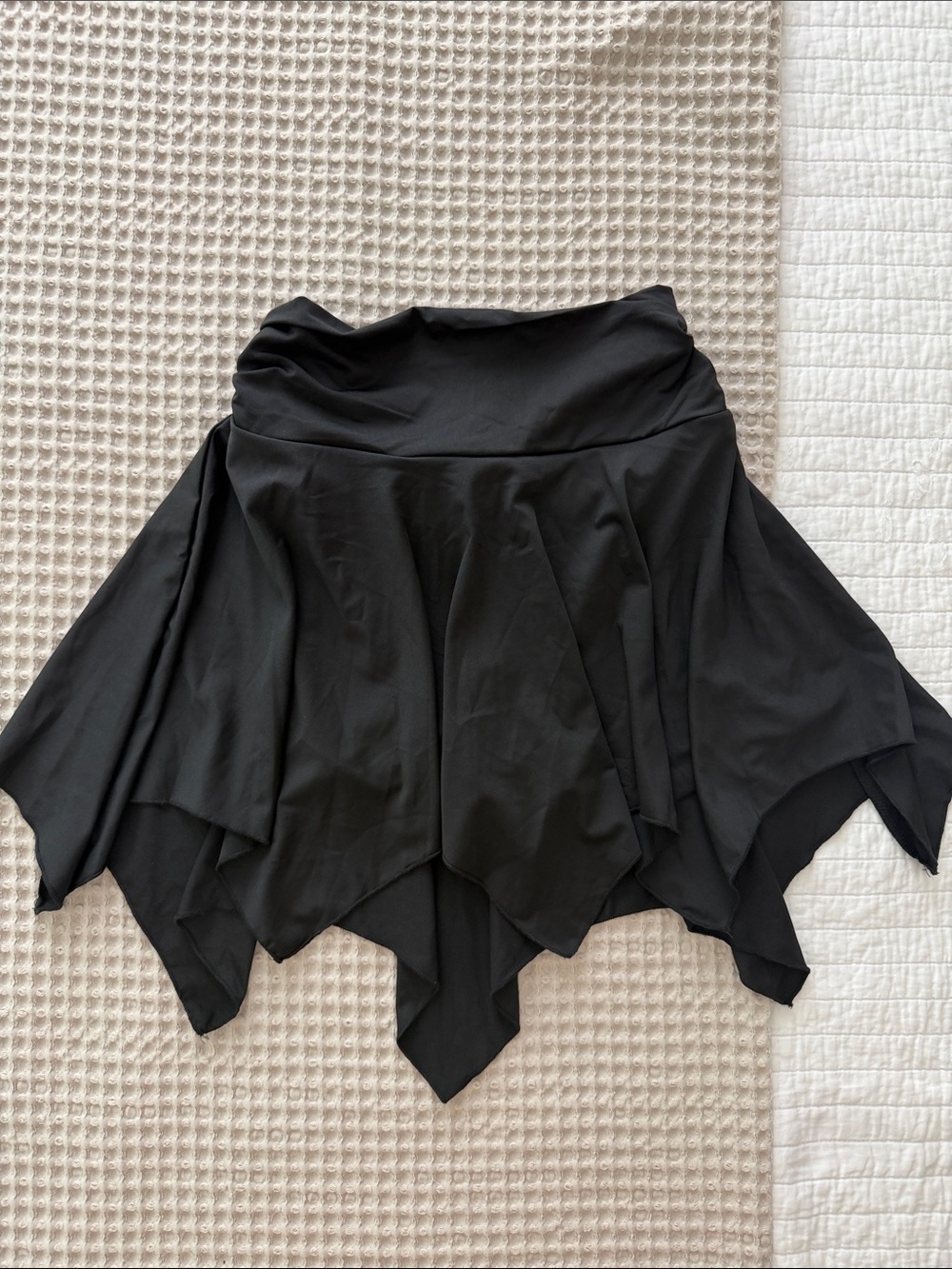 Black Handkerchief Hem Skirt - Women